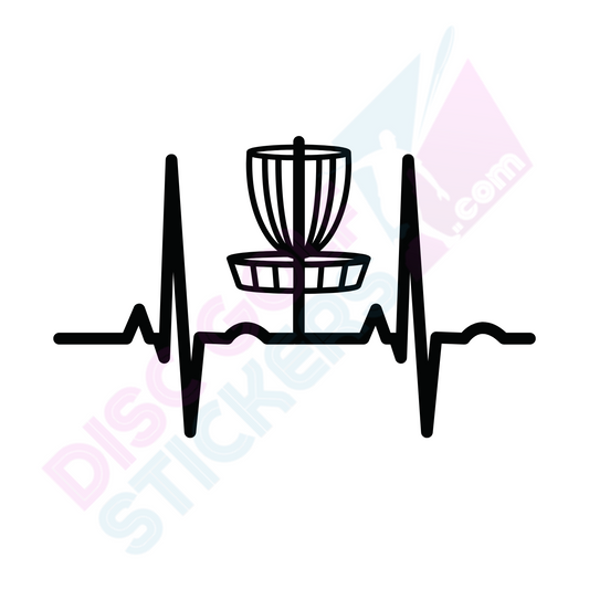 EKG Discrythmia Disc Golf Sticker