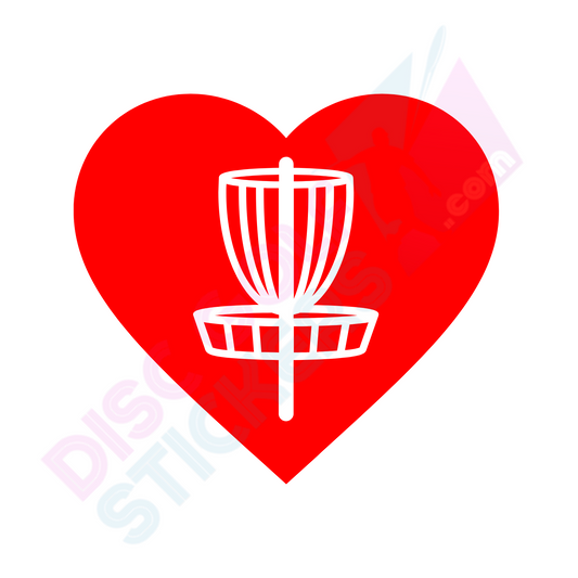 Heart Disc Golf Sticker