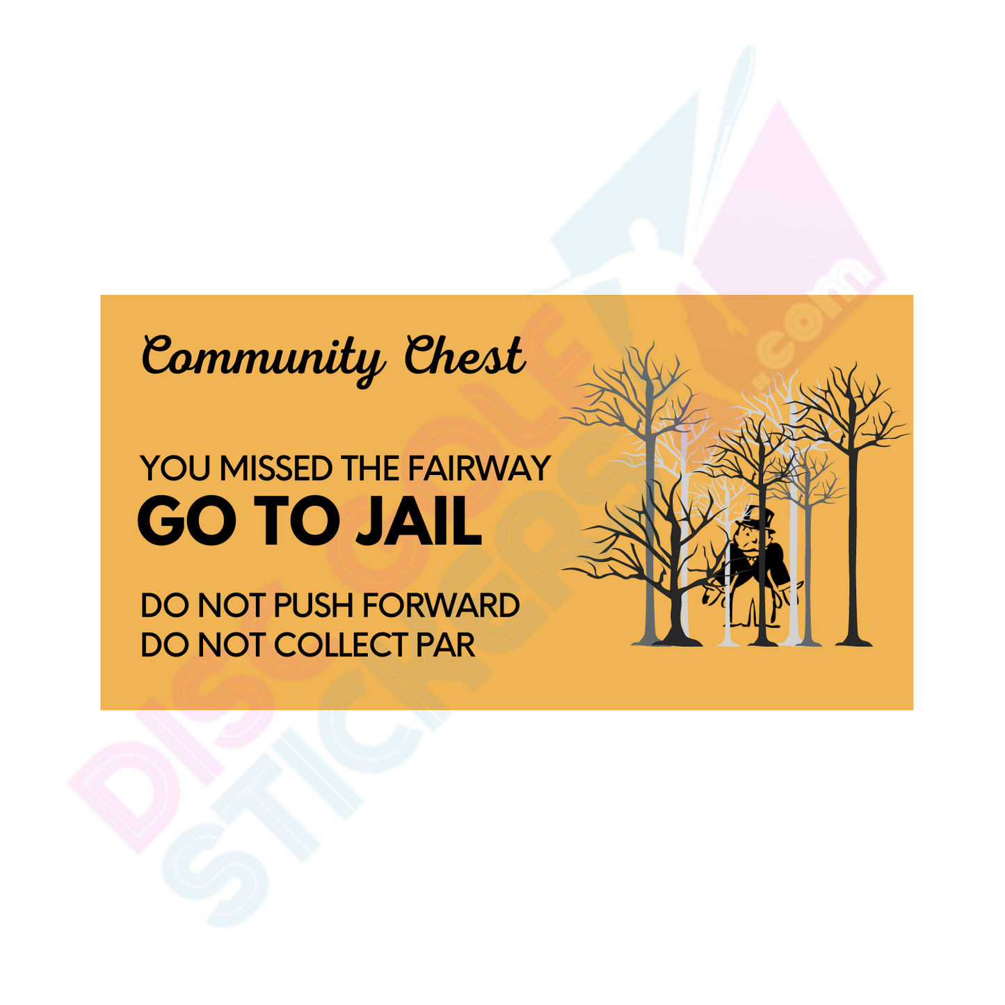 Monopoly Go To Jail Disc Golf Sticker